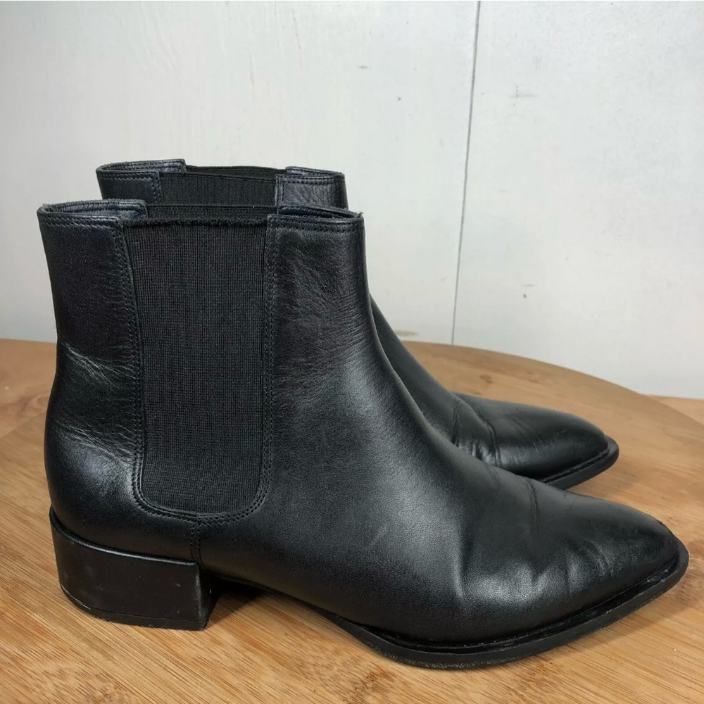 7.5 Vince Chelsea Ankle Boots Black Leather